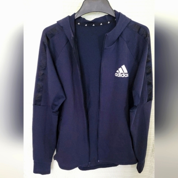 ADIDAS AEROREADY D2M Sport Motion Training Hoodie Ink (Navy) Size XL - Picture 3 of 9